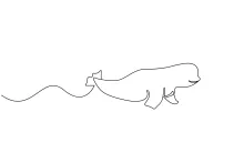 "One Line Beluga Whale Drawing: Capturing Arctic Elegance with Minimalist Art"