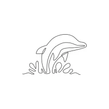 Dolphin One Line Drawing: Draw a Smart Ocean Animal with One Line