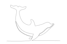 Jumping Blue Dolphins: One Line Ocean Art Full of Motion