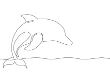 "One Line Dolphins Illustration: Expressing Joy and Motion with Minimalist Techniques"