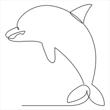 Dolphin Simple Drawing: Learn Sea Life with One Line Art
