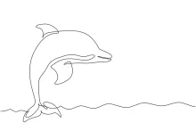 "Continuous Line Killer Whale Sketch: Illustrating Strength and Motion with Minimalist Art"