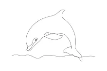 Quick Dolphin One Line Drawing: Practice with Marine Life
