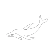 One Line Drawing of a Dolphin: Friendly Sea Animal Sketch