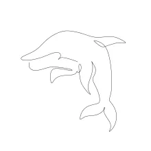 Ocean Dolphin One Line Drawing: Simple Animal Art for Kids