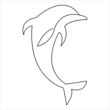 "Minimalist Dolphin Illustration: Expressing Playfulness and Strength in One Line Art"