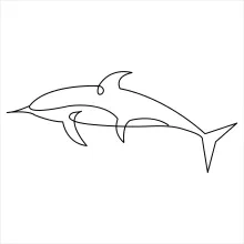 "One Line Dolphin Sketch: Capturing Strength and Playfulness with Minimalist Techniques"
