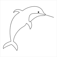 "One Line Swimming Dolphin Art: Capturing Oceanic Motion with Minimalist Techniques"