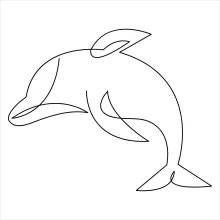 "One Line Swimming Dolphin Drawing: Capturing Fluid Motion and Elegance with Minimalist Art"
