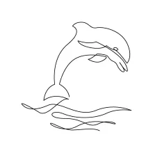 Jumping Dolphin Art: One Line Ocean Drawing for Young Learners