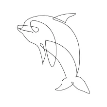One Line Dolphin Leap: Easy Drawing for Kids and Sea Life Fans