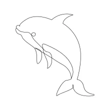 "One Line Jumping Dolphin Illustration: Expressing Motion and Elegance with Minimalist Techniques"