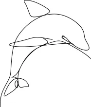 Simple Dolphin One Line Drawing: Beginner-Friendly Ocean Creature Art