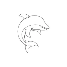 Friendly Dolphin One Line Drawing: Fun Sea Animal for Beginners