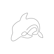 Simple One Line Dolphin Drawing: Learn Sea Animal Shapes Easily