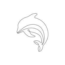 Dolphin One Line Drawing: Sketch a Playful Sea Animal with One Line