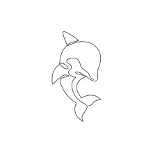 Friendly Dolphin One Line Sketch: A Simple Way to Explore Sea Animals