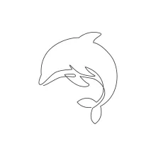 Friendly Dolphin Simple Line Drawing: Fun Practice for Ocean Lovers