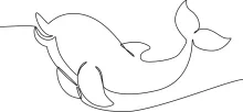 "Minimalist Killer Whale Sketch: Depicting a Powerful Ocean Predator with One Line Art"