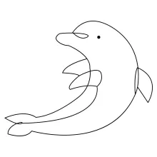 Joyful Dolphin One Line Drawing: Underwater Play in Simple Form