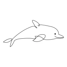 One Line Dolphin: Easy Drawing of a Playful Sea Creature