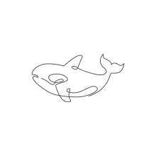 "Minimalist Orca Drawing: Capturing Elegance and Strength in One Line Art"