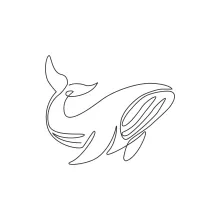 Big Whale One Line Drawing: Easy Way to Sketch a Sea Creature