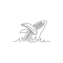 Easy Big Whale One Line Drawing: A Simple Ocean Art Project