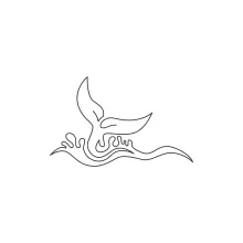 Big Whale One Line Drawing: Easy Sketch for Sea Life Exploration