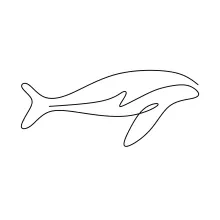 "One Line Big Whale Drawing: Capturing Marine Majesty with Minimalist Art"