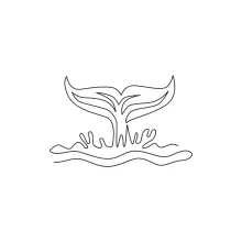 Whale Tail One Line Drawing: Explore Ocean Life with Simple Drawing