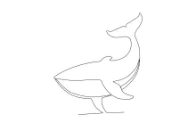 Whale One Line Art: Draw a Calm Sea Animal with One Smooth Line
