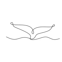 "One Line Whale Tail Illustration: Expressing Oceanic Beauty with Minimalist Techniques"
