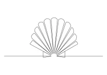 One-Line Drawing of Open Oyster Shell to Build Visual Planning Skills