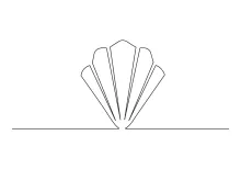 One-Line Oyster Shell Drawing for Practicing Symmetry and Line Control