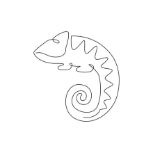 One Line Drawing of a Chameleon with a Spiral Tail – Fun and Simple for All Ages