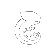 One Line Exotic Chameleon Drawing to Learn Animal Curves