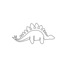 Simple One Line Stegosaurus Drawing for Beginners