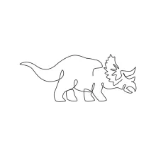 One Line Triceratops Drawing for Exploring Gentle Dinosaur Forms