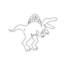 One Line Spinosaurus Drawing for Exploring Dinosaur Armor