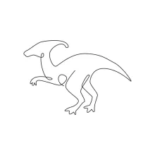 One Line Drawing of a Parasaurolophus for Exploring Expression