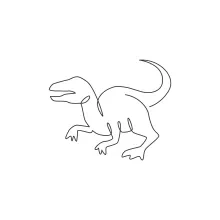 One Line Velociraptor Drawing: Explore Dinosaur Power Through Minimalist Art