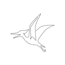 One Line Pterodactyl Drawing for Capturing Fierce Flight