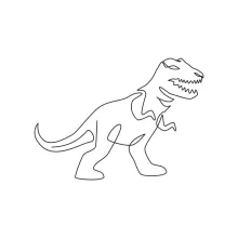 One Line T-Rex Drawing for Practicing Powerful Dinosaur Shapes