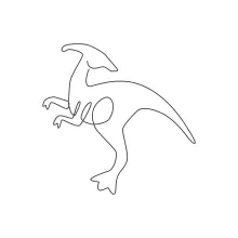 One Line Parasaurolophus Drawing for Practicing Movement