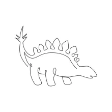 One Line Stegosaurus Drawing for Practicing Tranquil Poses