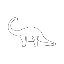 One Line Brontosaurus Drawing for Exploring Massive Dinosaur Forms