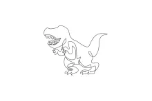 Roaring T. Rex One Line Drawing for Dramatic Dinosaur Practice