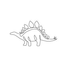 One Line Stegosaurus Drawing for Studying Defensive Features