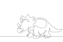 One-Line Triceratops Drawing: Learn to Sketch Horned Dinosaurs Easily